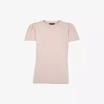 Футболка из хлопкового джерси с оборчатыми рукавами и круглым вырезом Whistles, розовый