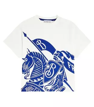 Футболка из хлопкового джерси с принтом baby ekd Burberry Kids, белый