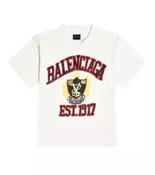 Футболка из хлопкового джерси с принтом Balenciaga Kids, разноцветный