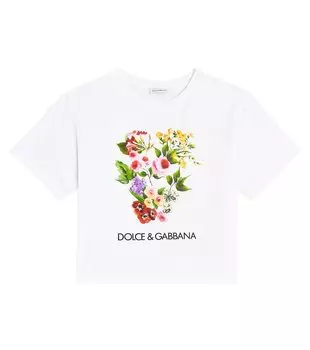 Футболка из хлопкового джерси с принтом Dolce&Gabbana, белый