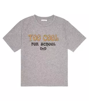 Футболка из хлопкового джерси с принтом Dolce&Gabbana, серый