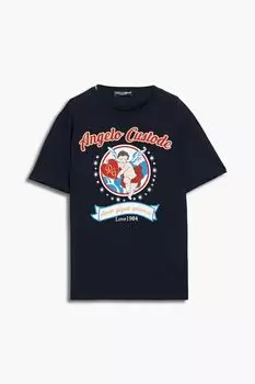 Футболка из хлопкового джерси с принтом DOLCE & GABBANA, синий