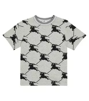 Футболка из хлопкового джерси с принтом ekd Burberry Kids, серый