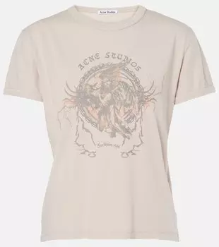 Футболка из хлопкового джерси с принтом Etza Acne Studios, серый