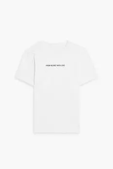 Футболка из хлопкового джерси с принтом HELMUT LANG, белый