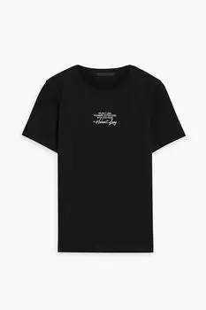 Футболка из хлопкового джерси с принтом HELMUT LANG, черный