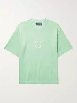 Футболка из хлопкового джерси с принтом холодного крашения Saif Ud Deen, мятный