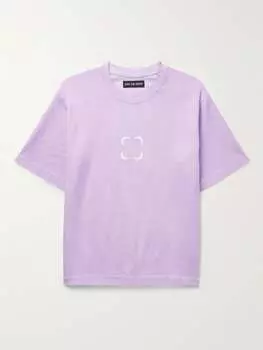 Футболка из хлопкового джерси с принтом холодного крашения Saif Ud Deen, фиолетовый