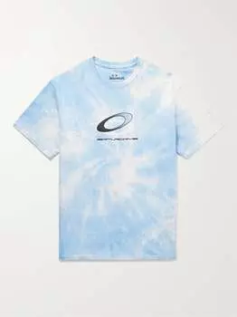 Футболка из хлопкового джерси с принтом логотипа Oakley, окрашенная тай-дай SATURDAYS NYC, синий