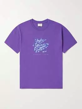 Футболка из хлопкового джерси с принтом логотипа Crushed Pixel THISISNEVERTHAT, фиолетовый