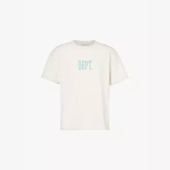 Футболка из хлопкового джерси с принтом логотипа спортзала, стандартного кроя Gallery Dept, бежевый