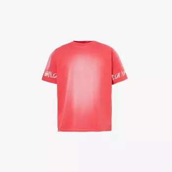 Футболка из хлопкового джерси с принтом логотипа Trapstar, красный