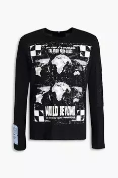 Футболка из хлопкового джерси с принтом MCQ ALEXANDER MCQUEEN, черный
