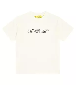 Футболка из хлопкового джерси с принтом Off-White, белый