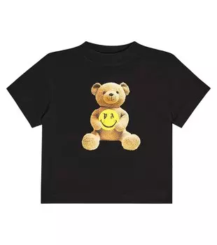 Футболка из хлопкового джерси с принтом Palm Angels, черный