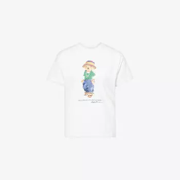 Футболка из хлопкового джерси с принтом «Поло-медведь» Polo Ralph Lauren, белый
