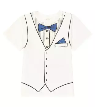 Футболка из хлопкового джерси с принтом Stella Mccartney, белый
