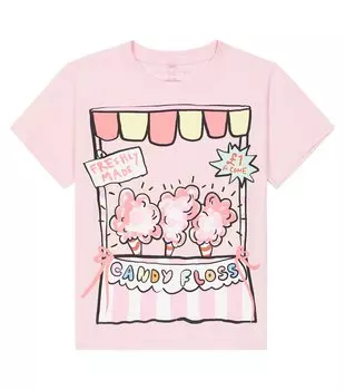 Футболка из хлопкового джерси с принтом Stella Mccartney, розовый