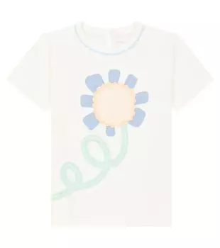 Футболка из хлопкового джерси с принтом Stella Mccartney, белый