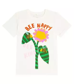 Футболка из хлопкового джерси с принтом Stella Mccartney, белый
