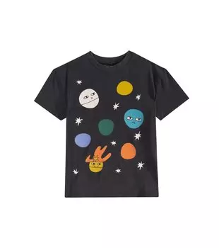 Футболка из хлопкового джерси с принтом Stella Mccartney, черный