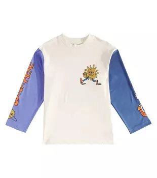 Футболка из хлопкового джерси с принтом Stella Mccartney, бежевый