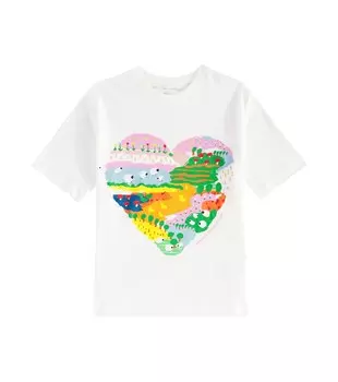 Футболка из хлопкового джерси с принтом Stella Mccartney, белый