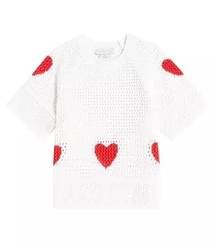 Футболка из хлопкового джерси с принтом Stella Mccartney, белый