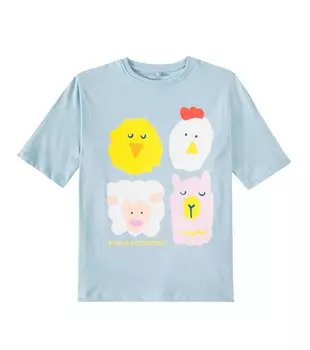 Футболка из хлопкового джерси с принтом Stella Mccartney Kids, цвет azure-blue