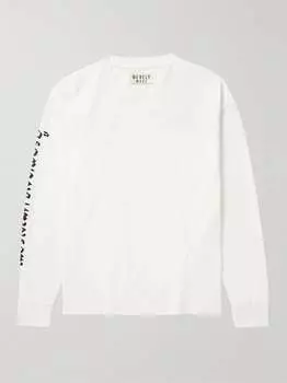 Футболка из хлопкового джерси с принтом тайского бокса Merely Made, белый