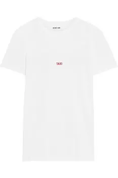 Футболка из хлопкового джерси с принтом Taxi HELMUT LANG, белый