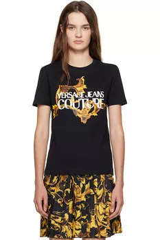Футболка из хлопкового джерси с принтом Versace Jeans Couture, мультиколор