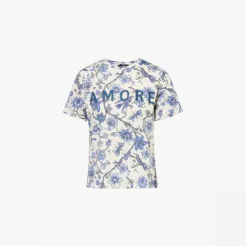 Футболка из хлопкового джерси с принтом Weekend Max Mara, голубой