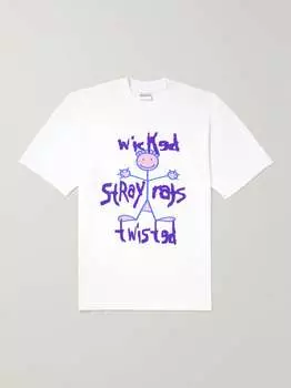 Футболка из хлопкового джерси с принтом Wicked Twisted STRAY RATS, белый