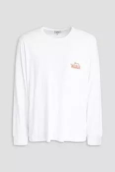 Футболка из хлопкового джерси с принтом WOOLRICH, белый