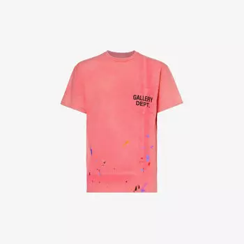 Футболка из хлопкового джерси с ребристой отделкой Vintage Paint Gallery Dept, цвет salmon