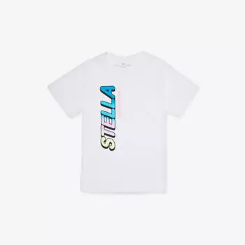 Футболка из хлопкового джерси с текстовым принтом и логотипом, 4–14 лет Stella Mccartney, белый