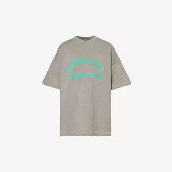 Футболка из хлопкового джерси с тиснением бренда ESSENTIALS Fear Of God Essentials, цвет dark heather oatmeal