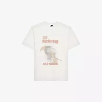 Футболка из хлопкового джерси с трафаретным принтом Eagle The Kooples, экрю