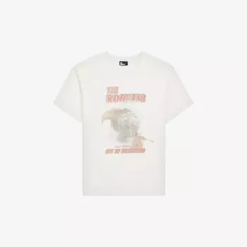 Футболка из хлопкового джерси с трафаретным принтом Eagle The Kooples, экрю