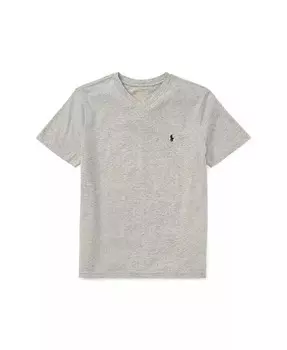 Футболка из хлопкового джерси с v-образным вырезом для Big Boys Polo Ralph Lauren, серый