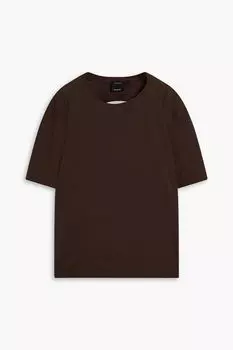 Футболка из хлопкового джерси с вырезами PROENZA SCHOULER, шоколад