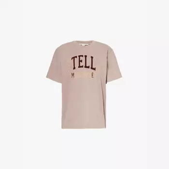 Футболка из хлопкового джерси с вышитым логотипом университета Stella Mccartney, серый