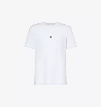Футболка из хлопкового джерси с вышитым логотипом 4G Givenchy, белый