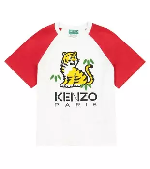 Футболка из хлопкового джерси с вышивкой Kenzo, разноцветный
