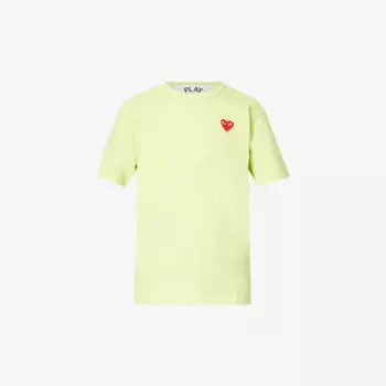 Футболка из хлопкового джерси с вышивкой логотипа Comme des Garons, зеленый
