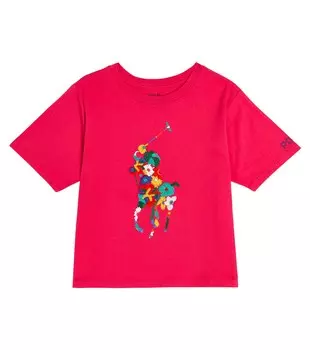 Футболка из хлопкового джерси с вышивкой Polo Ralph Lauren, розовый
