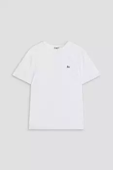 Футболка из хлопкового джерси с вышивкой WOOLRICH, белый