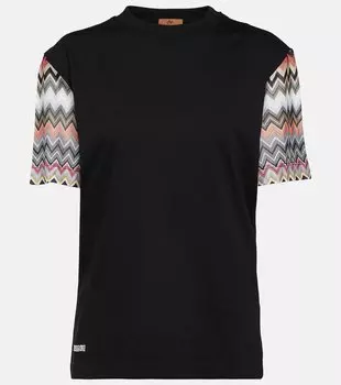 Футболка из хлопкового джерси с зигзагом Missoni, мультиколор