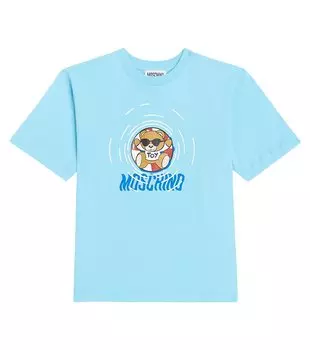 Футболка из хлопкового джерси Teddy Bear Moschino, синий